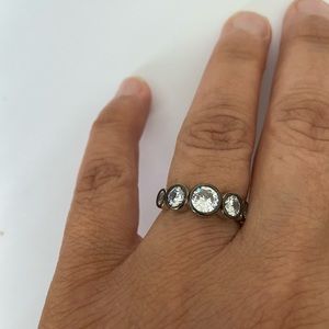 925 silver ring cz rhodium plated size 7.75
